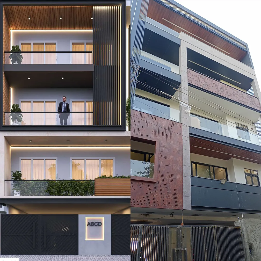 Contemporary villa facade design by Rever Homes