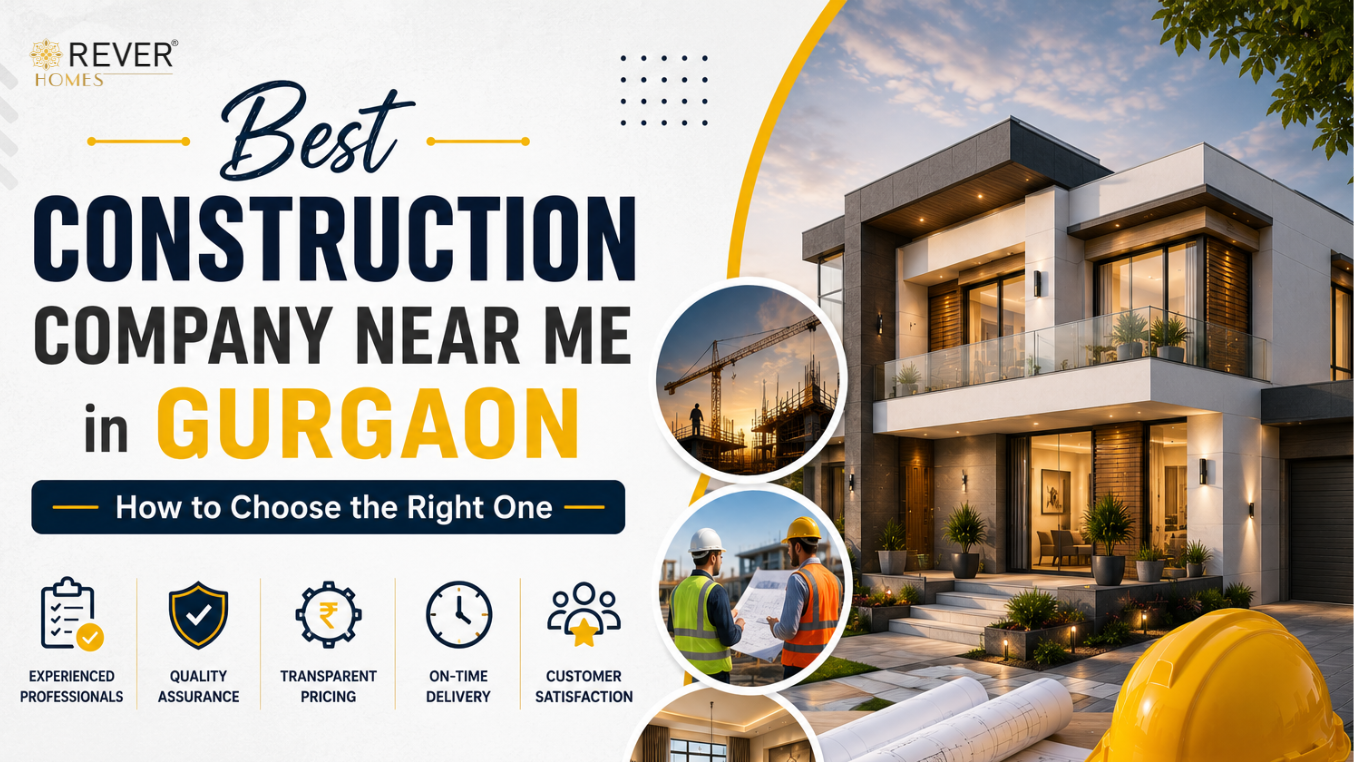 Rever Homes blog post cover - Best Construction Company Near Me in Gurgaon — How to Choose the Right One