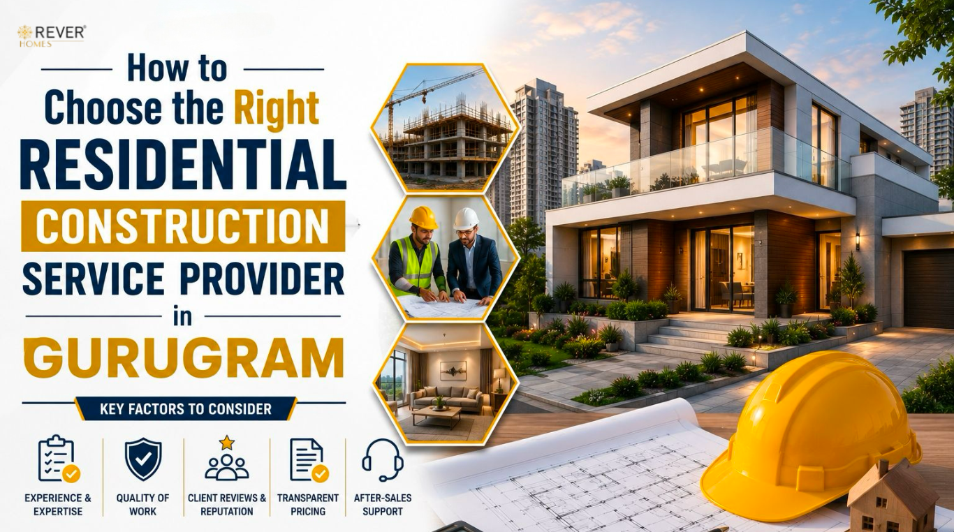 Rever Homes blog post cover - How to Choose the Right Residential Construction Service Provider in Gurugram