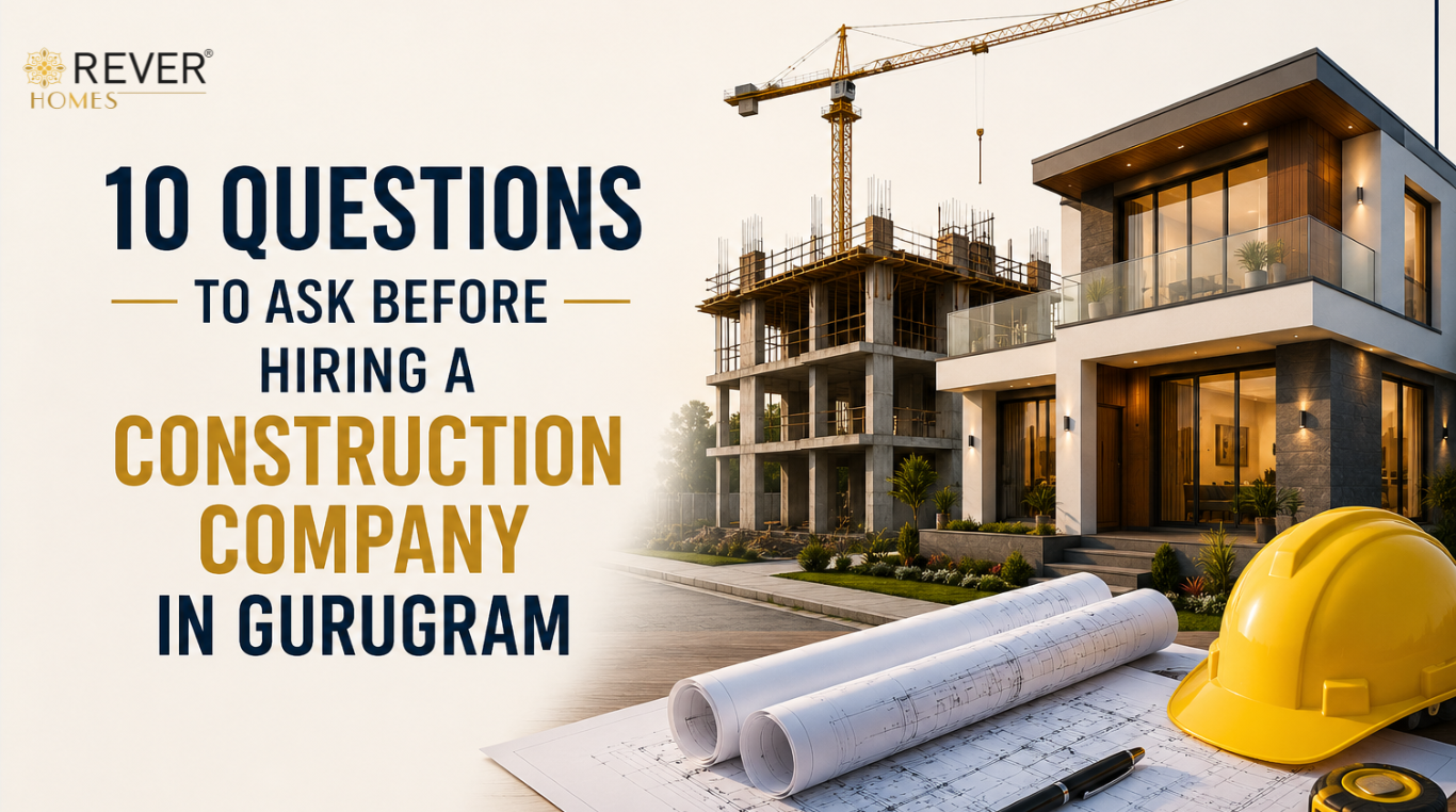 Rever Homes blog post cover - 10 Questions to Ask Before Hiring a Construction Company in Gurugram