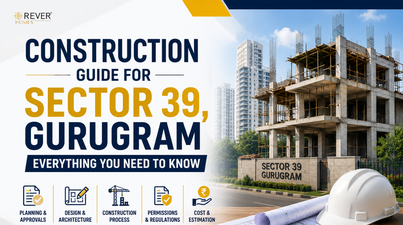 Rever Homes blog post cover - Construction Guide for Sector 39, Gurugram — Everything You Need to Know