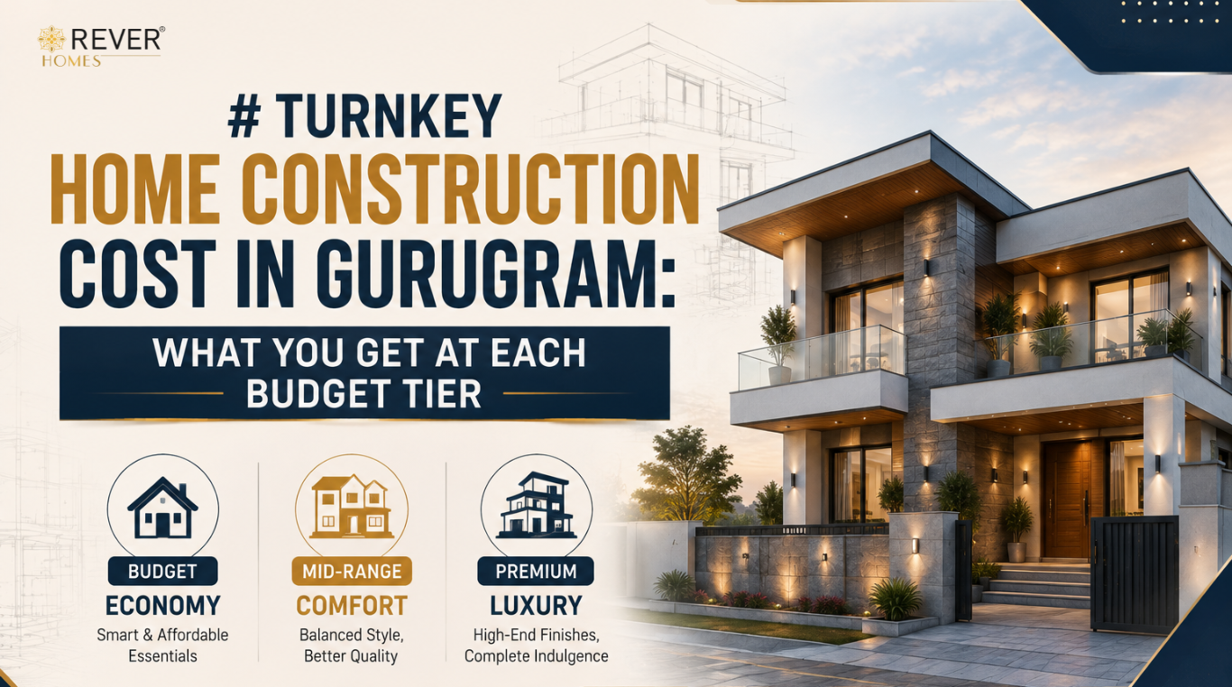Rever Homes blog post cover - Turnkey Home Construction Cost in Gurugram: 2026 Guide